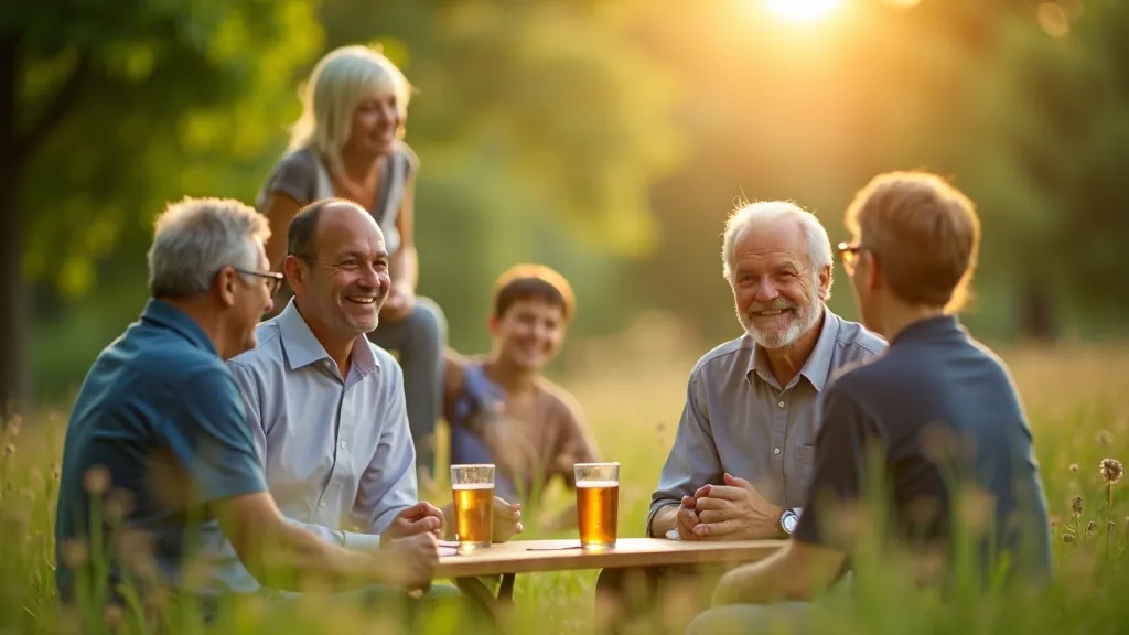 Seniori tūrē kopā uz daba vietas, grupas aktivitāte skaistā dabā